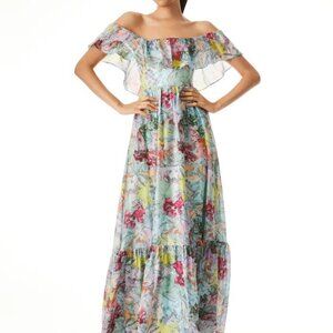 Alice + Olivia Tempie Floral Off The Shoulder Maxi Dress